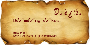 Dömény Ákos névjegykártya