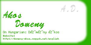 akos domeny business card